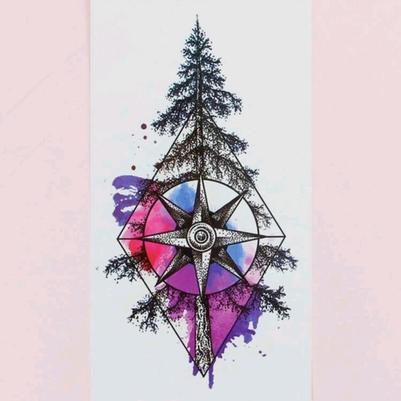 🍉5 for $25* 6.5" Watercolor Temporary Tattoo - Picture 3 of 4